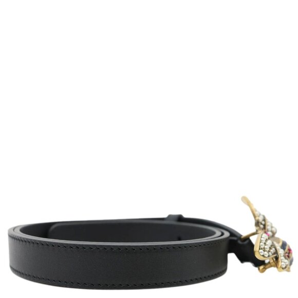 Gucci  Queen Margaret Bee Leather Belt Black 476452 Size 80/32 main image 7